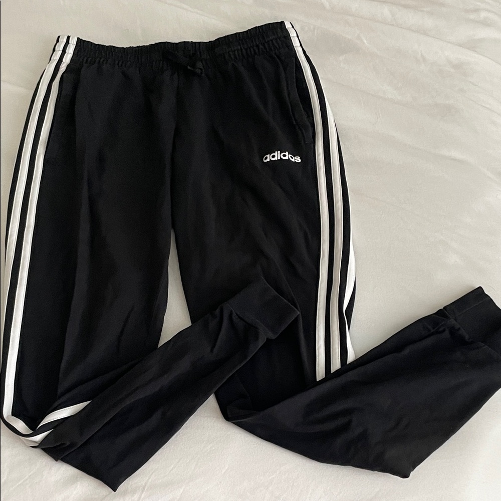 Adidas Black Joggers  Black Stretch Jogger Pants | Athletic Tapered Sweatpants